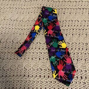 Ralph Marlin Tie Men Silk I Love My Daddy Autism Handprints Fathers Day RM Style